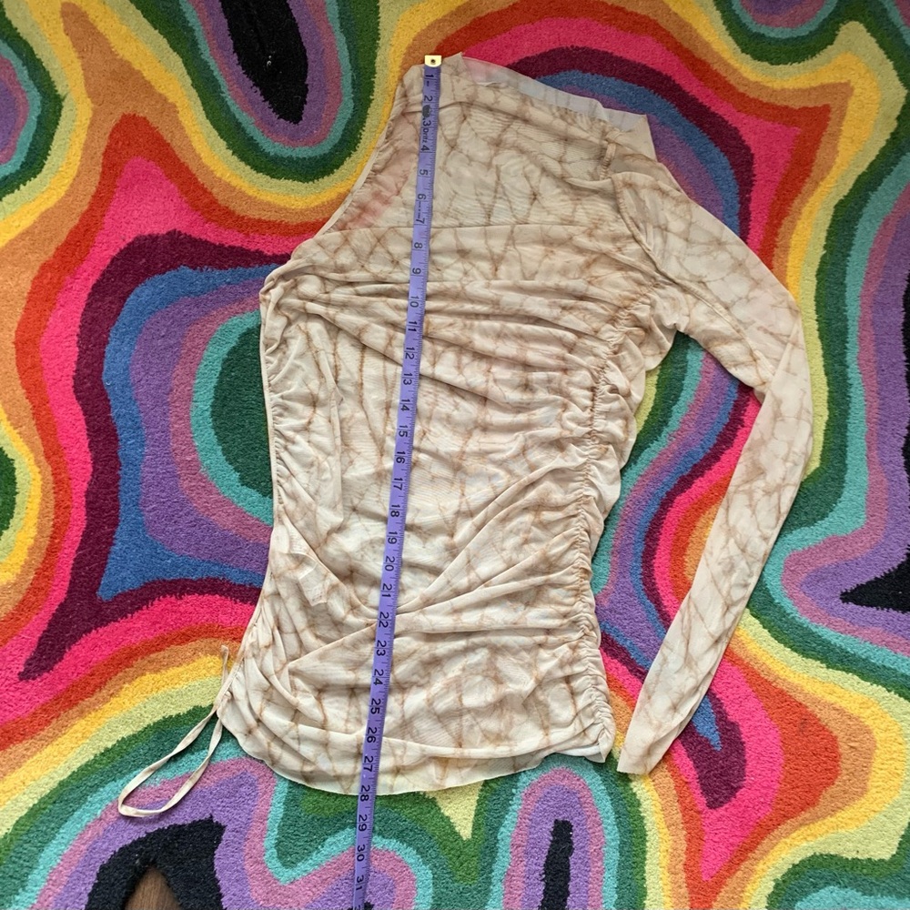 Zara Tan and Brown Asymmetrical Ruched Cocktail Dress - Picture 11 of 15